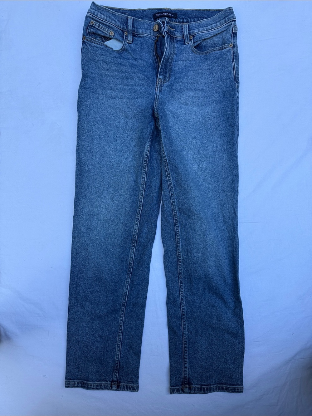 Calvin Klein Men's Straight-Leg Blue Denim Jeans